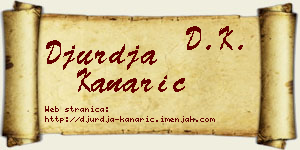 Đurđa Kanarić vizit kartica